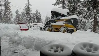 Plowing my driveway with the skid steer