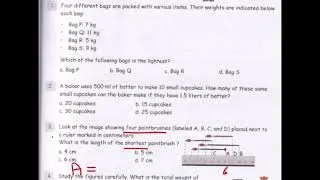 Math Olympiad Grade 2 Measurement Worksheet 11 Q.1,3
