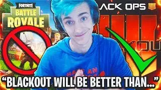 NINJA REACTS TO BLACK OPS 4 BATTLE ROYALE... (FORTNITE vs. BLACKOUT)