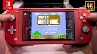 Playing Super Mario Bros on Nintendo Switch Lite (Classic NES Game)