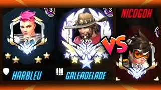 GALE MCCREE AND HARBLEU ZARYA VS NICOGDH TRACER! [ OVERWATCH SEASON 23 TOP 500 ]