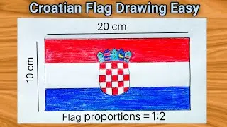How to draw croatia flag easy step / Croatia flag drawing