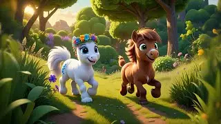 Three Playful Ponies Skip and Cheer | Fun Animal Song for Kids | Nursery Rhymes and Baby Learning