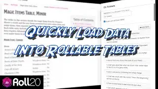 Quickly Load Data Into Rollable Tables in Roll20