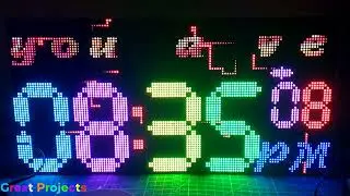 P3 Matrix 64x64 x2 Esp32 DHT11 RTC DS1307 UTFT Fonts With SmartMatrix and FastLED (HUB75) #1