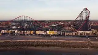 Blackpool Pleasure Beach and South Pier by drone 2.7K 30fps