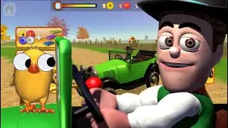Mi Auto Bochinchero Verde y El Toro Enojado | Game #49 | El Pollito y El Tractor Game