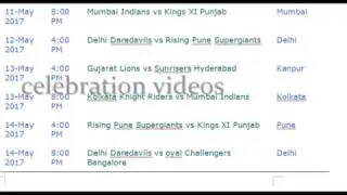 Vivo IPL 2017 Schedule Time Table