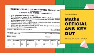 Term 1 Math CBSE board official answer key