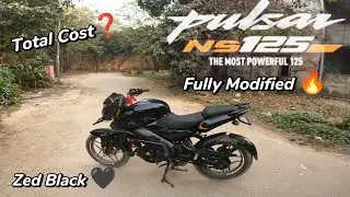 Pulsar NS 125 Fully Modified🔥 | All Accessories For NS 125 🔥| Total Cost ❓| Zed Black 🖤||