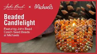 Beaded Candlelight  Flameless Tea Light Candle Holder, Featuring John Bead Czech Seed Beads