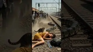 Snake Crawling Towards Unconscious Girl on Indian Highway 😱 REAL #viral #snake #shorts