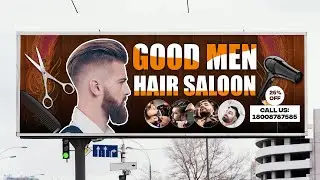 How to Make Men Salon Flex Banner Design | How to Design Flex Board in CorelDraw