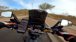 Eagle Crest drive Las Sendas golf community Mesa Arizona ride through on the Drz400supermoto.
