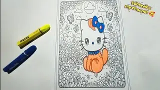 Hello Kitty coloring part 13 | easy hello Kitty drawing and painting | learn colors for children