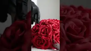 Red Rose Cake Cutting 🌹🍰 | Romantic ASMR Satisfying Short #cake #cakedesign #shortsfeed #asmr #rose