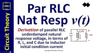 Parallel RLC Natural Response Voltage Derivation