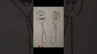 how to draw a spoon🥄 fork #shorts #ytshorts #reels #drawing #kids #sketches #spoon #fork