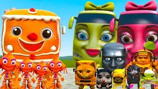 NEW GINGERBREAD BUS VS ITALIAN AI BRAINROT BUS FAMILY In Garry's Mod!