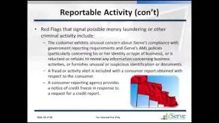 Training   Anti Money Laundering and Suspicious Activity Reports