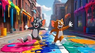 Tom and Jerry | Paint Splash Art City 🎨🏙️ | Colorful Funny Cartoon Adventure | Kids Video