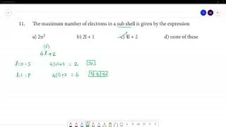 The maximum number of electrons in a sub shell is given by the expression