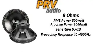 15 inch 500w Speaker PRV AUDIO 15w1000v2 video
