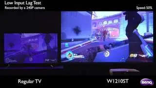 BenQ W1210ST Home Theater Projector vs TV - Menguji Low Input Lag