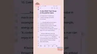 Multi Topic short essay on Positive topics