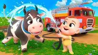 Fire Truck, Police & Ambulance Rescue Trucks Song | Funny Nursery Rhymes & Kids Songs