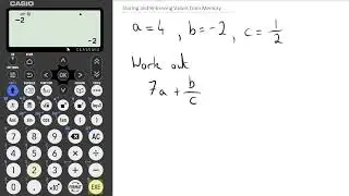 Storing and Retrieving values from Memory new Casio CW models