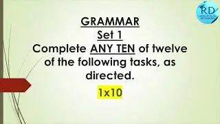 Grammar Set - 1 | Important Questions  | Class 10 | CBSE | Learn English With Rajni Dua