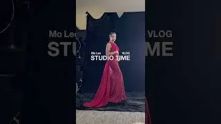 Red dress studio shoot