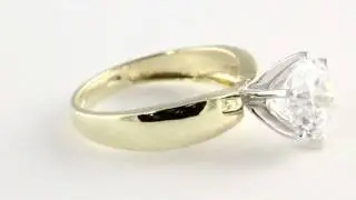 10k Gold Round DiamonUltra&trade; CZ Solitaire Ring