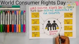 World consumer rights day poster। chart #worldconsumerrightsday #consumer #art #drawing