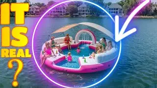 Giant Party Float with Built-In Kids Splash Pool Perfect Summer Activity for Kids & Adults