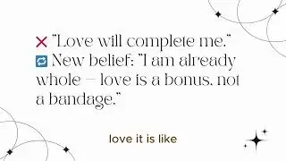 Healthy mindset shifts for love