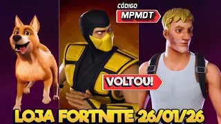 SKIN RARA 🔥 🔥  E MORTAL KOMBAT - LOJA FORTNITE 26/01/26 - LOJA FORTNITE HOJE - FORTNITE AO VIVO
