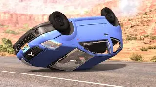 Cars vs Flipramp Rollover Car Crashes - BeamNG.Drive