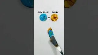 Gold vs. Sky Blue Paint Mixing!🩵💛 #colors #artvideo #paintmixing #satisfying #shorts #art #asmr