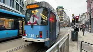 Christmas tram. Line 15. SL79 II from Storo to Storgata