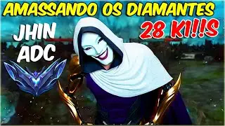 AMASSEI O DIAMANTE COM 28 K1LLS! Jhin ADC simplesmente acabou com o jogo