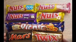 Guess Which Nuts bar I'm Choosing? No talking. No music. Satisfying sounds.