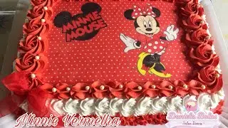 Confeitando tema: minnie vermelha c/ papel arroz especial