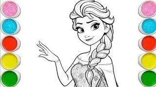 Beautiful Elsa Frozen Drawing, Painting and Coloring for Toddlers -Child Art 