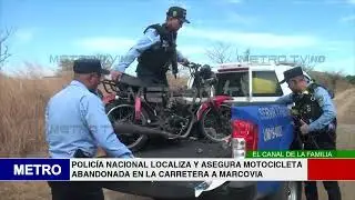 POLICÍA NACIONAL LOCALIZA Y ASEGURA MOTOCICLETA ABANDONADA EN LA CARRETERA A MARCOVIA