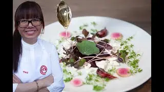Roasted beetroot salad by MasterChef UK 2023 Quarter Finalist, Thuy Hoang.
