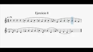 Ejercicio #8  del M&eacute;todo de Saxof&oacute;n para principiantes - SAXO ALTO Eb