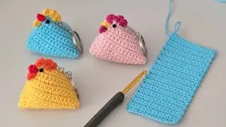 Tiny Crochet Chicken Keychain You Can Sell💰 | Easy Amigurumi Tutorial🐔