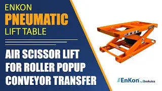 v1361 01 enkon air scissor lift table pallet roller popup conveyor transfer precise repeatability